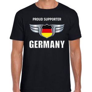 Proud supporter Germany / Duitsland t-shirt zwart voor heren - landen supporter shirt / kleding - EK / WK / Songfestival