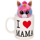 Best mom koffiemok / theemok met pluche eenhoorn knuffel - Moederdag cadeaus