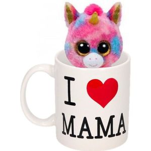 Best mom koffiemok / theemok met pluche eenhoorn knuffel - Moederdag cadeaus