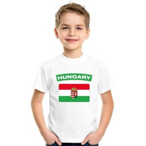 Hongarije t-shirt met Hongaarse vlag wit kinderen