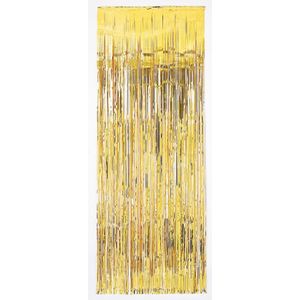 3x stuks folie deurgordijn goud 243 x 91 cm - Feestartikelen/versiering - Tinsel deur gordijn