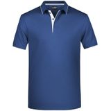 James &amp; Nicholson Poloshirt Golf Pro premium - navy/wit - katoen - voor heren