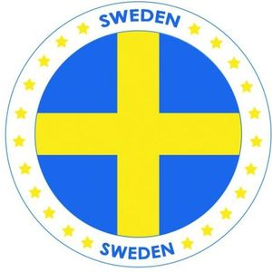 75x Bierviltjes Zweden thema print - Onderzetters Zweedse vlag - Landen decoratie feestartikelen