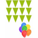 Pakket 3x vlaggenlijn XL lime incl gratis ballonnen