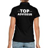 Top adviseur beurs/evenementen polo shirt zwart dames - verkoop/horeca