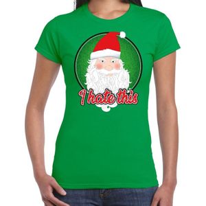 Fout Kerst shirt / t-shirt - I hate this - groen voor dames - kerstkleding / kerst outfit