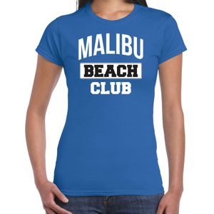 Bellatio Decorations zomer t-shirt voor dames - Malibu Beach Club - tropisch thema feest - blauw