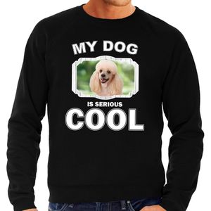 Poedel honden trui / sweater my dog is serious cool zwart - heren - Poedels liefhebber cadeau sweaters