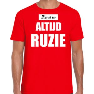 Rood fout Kerstshirt / t-shirt - Kerst is altijd ruzie - heren - Kerstkleding / Christmas outfit