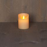 2x Ivoren LED kaars / stompkaars 10 cm - Luxe kaarsen op batterijen met bewegende vlam