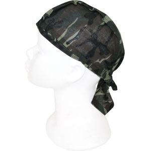 Bandana leger camouflageprint voor kinderen/volwassenen - Voorgevormde/voorgeknoopte bandanas in groene legerprint - Sport/horeca bandana - Team kleur hoofdaccessoires