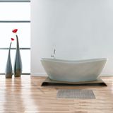 MSV badkamer droogloop mat/tapijt - 40 x 60 cm - met zelfde kleur zeeppompje 275 ml - beige