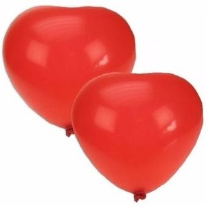 200x Hartjes ballonnen rood - Valentijn/Huwelijk versiering