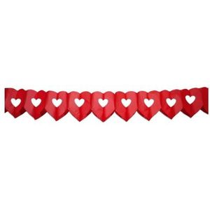 Set van 3x stuks Hartjes Liefde thema Valentijn slingers van 6 meter rood - Feestartikelen versieringen