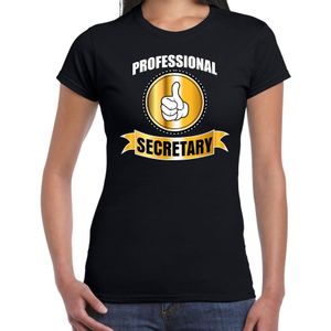 Professional secretary / professionele secretaresse - t-shirt zwart dames - Cadeau verjaardag shirt - kado voor secretaresses