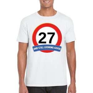 27 jaar and still looking good t-shirt wit - heren - verjaardag shirts