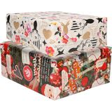 Bellatio Decorations Kerst cadeaupapier mixprint 250x70cm - 8x rollen