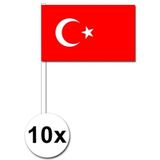 10 zwaaivlaggetjes Turkije 12 x 24 cm