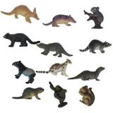 12x kunststof speelgoed bosdieren 4-8 cm - Speelgoed dieren - Speelfiguren dieren uit het bos