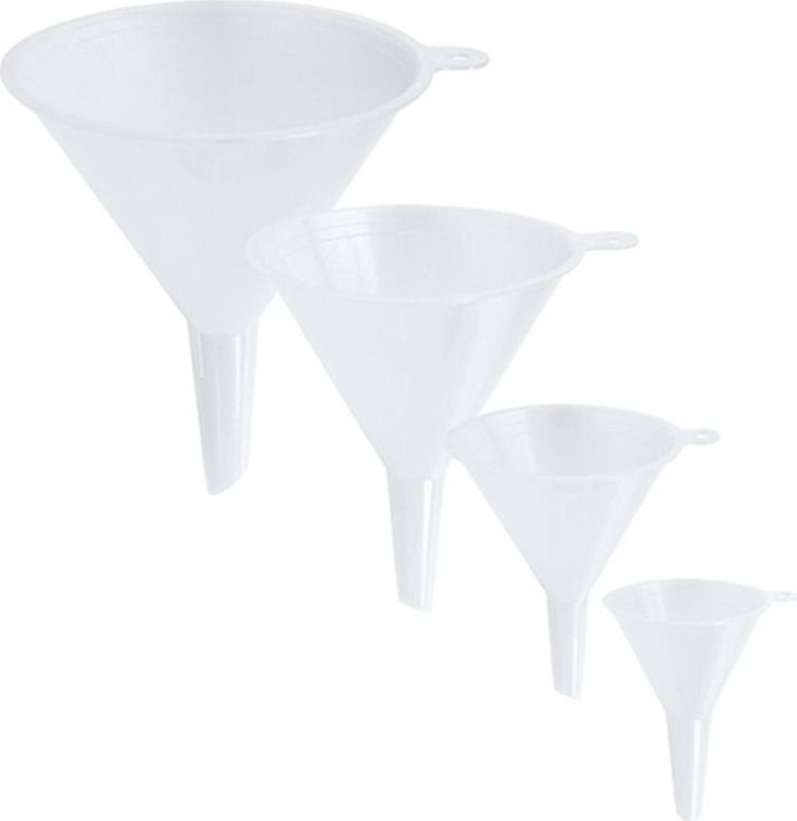 DID Trechter set - 4-delig - wit - kunststof - dia 6/8/10/12 cm - keuken benodigdheden