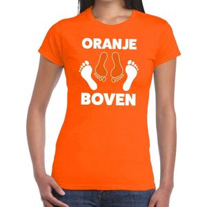 T-shirt oranje boven voor dames - Koningsdag / EK-WK kleding shirts