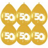30x stuks gouden ballonnen 50 jaar leeftijd versieringen feestartikelen