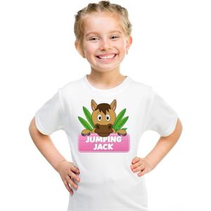 Jumping Jack t-shirt wit voor meisjes - paarden shirt - kinderkleding / kleding