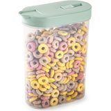 Plasticforte Voedselcontainer strooibus - 2x - mintgroen - 1 liter - kunststof - 15 x 7 x 19 cm