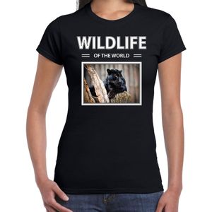 Dieren foto t-shirt Zwarte panter - zwart - dames - wildlife of the world - cadeau shirt panters liefhebber