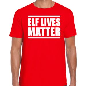 Elf  lives matter Kerstshirt / Kerst t-shirt rood voor heren - Kerstkleding / Christmas outfit