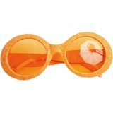Faram party brillen - 2 stuks - oranje - glitters -  disco
