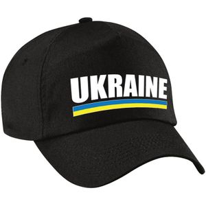 Ukraine supporters pet zwart voor dames en heren - Oekraine landen baseball cap - supporter accessoire