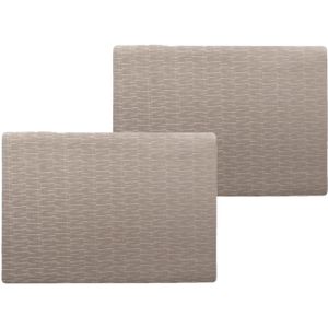 4x stuks stevige luxe Tafel placemats Jaspe taupe 30 x 43 cm - Met anti slip laag en Pu coating toplaag