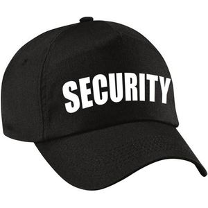 Zwarte security pet / baseball cap voor dames en heren - carnaval verkleed hoeden/petjes