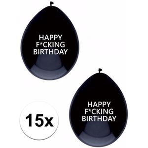 15x Happy Fucking Birthday ballonnen