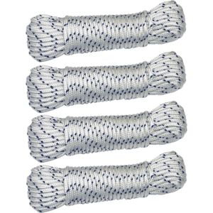 AMIG paracord touw - 4x - 20 meter - D6mm - 400kg - nylon/polyester - wit/blauw