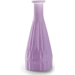Jodeco Bloemenvaas Patty - mat lila - glas - D8,5 x H21 cm - fles vaas