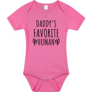 Daddys favourite human tekst baby rompertje roze meisjes - Kraamcadeau - Vaderdag - Babykleding