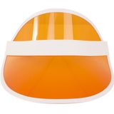 Verkleed zonneklep/sunvisor - voor volwassenen - oranje/wit - Carnaval hoed