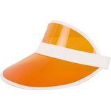 Verkleed zonneklep/sunvisor - voor volwassenen - oranje/wit - Carnaval hoed