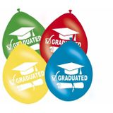 24x stuks Geslaagd versiering ballonnen graduated - Examen diploma uitreiking feestartikelen