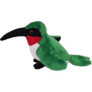 Pia Soft Toys Knuffeldier Kolibri vogel - zachte pluche stof - groen - kwaliteit knuffels - 13 cm - Tropische vogels