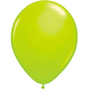 8x stuks Neon fel groene latex ballonnen 25 cm - Feestversiering/feestartikelen