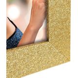 3x stuks houten fotolijstje goud met glitters 15 x 20 cm geschikt voor een foto van 10 x 15 cm