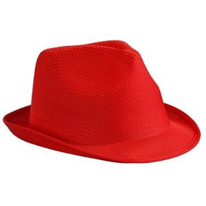Trilby feesthoedje rood voor volwassenen - Carnaval party hoeden