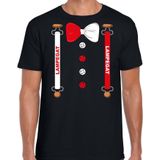 Carnaval t-shirt Lampegat bretels en strik voor heren - zwart - Eindhoven - Carnavalsshirt / verkleedkleding
