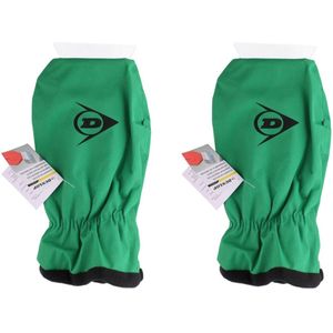 2x Ijskrabbers met warme handschoen groen 35 cm - Autoruiten ijskrabber - Auto winter accessoires