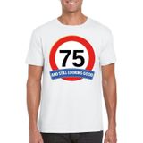 75 jaar and still looking good t-shirt wit - heren - verjaardag shirts
