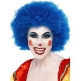 Crazy clown pruik blauw