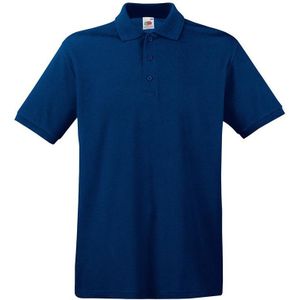 Donkerblauw/navy polo shirt premium van katoen voor heren - Katoen - 180 grams - Polo t-shirts - Polos